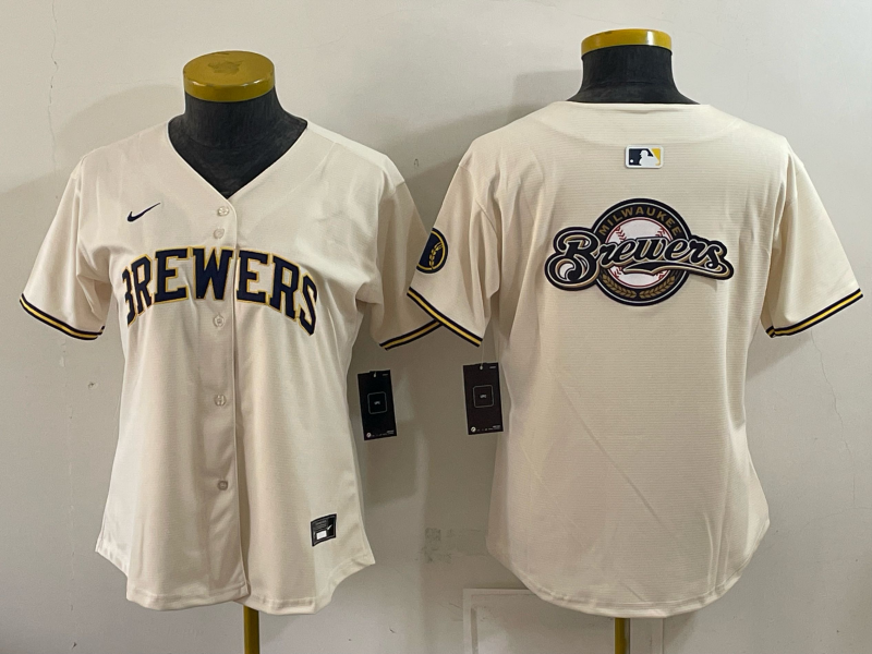 Women 2026 Milwaukee Brewers blank cream Game Nike MLB Jersey 0931002->->Women Jersey